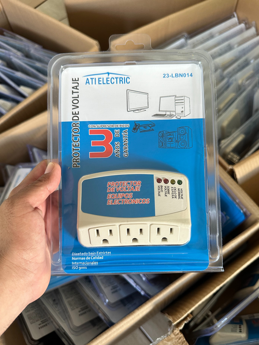 Protector de Alto y Bajo Voltaje de 3 Plugs -Evita Que Se Te Dañen Los Equipos con los Bajones